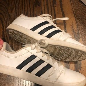 Womens Adidas Black & White Striped Neo sneakers 7.5
